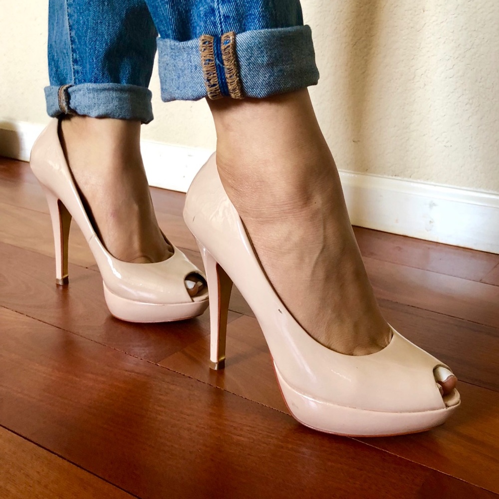 Ted Baker Heels - Nude Peep Toe Pumps